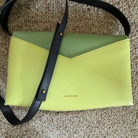 Y2K Anne Klein Colorblock Crossbody Shoulder Purse – Retro, Lion Emblem Closure - Picture 7 of 12